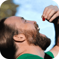 Man taking supplement